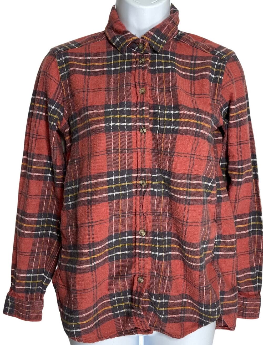 American Eagle Boyfriend Shirt XS Pink Plaid Ahh Mazingly Button Up All Cotton